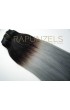 65 Gram 20" Hair Weave/Weft Colour #1B/Grey Dip Dye/Ombre (Half Head)